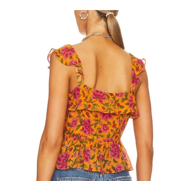Veronica Beard 'Randa' Ruffled Floral-Print Silk Top - Picture 2 of 6